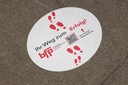 Fußbodenaufkleber als Wegeleitung